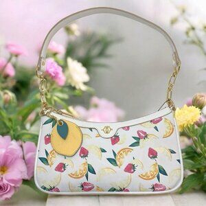 Nanette Lepore Juicy Fruit Slice Handbag w/ Lemon Keychain AirTag Holder Charm